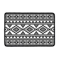 White And Black Aztec Pattern Print Kitchen Mat