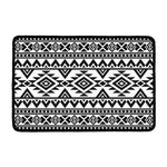 White And Black Aztec Pattern Print Kitchen Mat