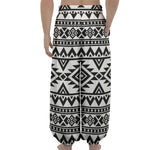 White And Black Aztec Pattern Print Lantern Pants
