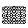 White And Black Aztec Pattern Print Laptop Sleeve