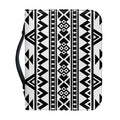 White And Black Aztec Pattern Print Leather Bible Cover
