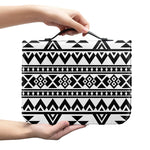 White And Black Aztec Pattern Print Leather Bible Cover