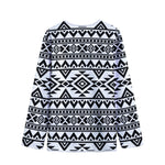 White And Black Aztec Pattern Print Long Sleeve Short Coat