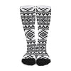 White And Black Aztec Pattern Print Long Socks