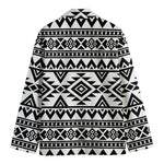 White And Black Aztec Pattern Print Men's Blazer