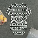 White And Black Aztec Pattern Print Men's Bodysuit