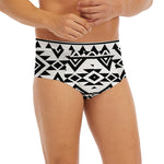 White And Black Aztec Pattern Print Men's Briefs