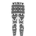 White And Black Aztec Pattern Print Men's Leggings