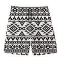 White And Black Aztec Pattern Print Men's Swim Trunks
