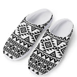 White And Black Aztec Pattern Print Mesh Casual Shoes