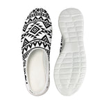 White And Black Aztec Pattern Print Mesh Casual Shoes