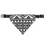 White And Black Aztec Pattern Print Over The Collar Dog Bandana