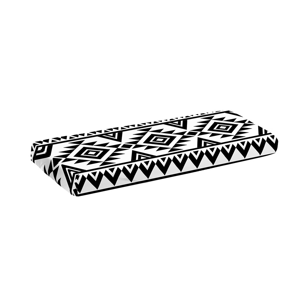 White And Black Aztec Pattern Print Piano Keyboard Cover