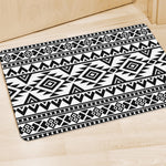 White And Black Aztec Pattern Print Polyester Doormat