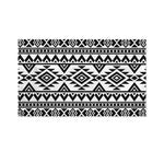White And Black Aztec Pattern Print Polyester Flag