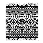 White And Black Aztec Pattern Print Polyester Shower Curtain