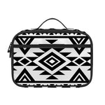 White And Black Aztec Pattern Print Portable Lunch Bag