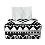 White And Black Aztec Pattern Print Rectangle Tissue Box Cover