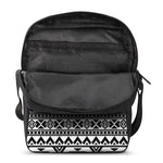 White And Black Aztec Pattern Print Rectangular Crossbody Bag