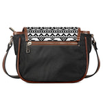 White And Black Aztec Pattern Print Saddle Bag