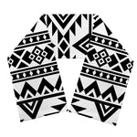 White And Black Aztec Pattern Print Scarf
