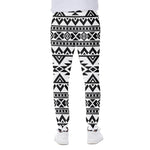 White And Black Aztec Pattern Print Scuba Joggers