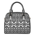 White And Black Aztec Pattern Print Shoulder Handbag