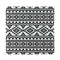 White And Black Aztec Pattern Print Silk Bandana