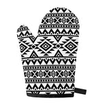 White And Black Aztec Pattern Print Single Oven Mitt