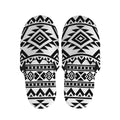 White And Black Aztec Pattern Print Slippers
