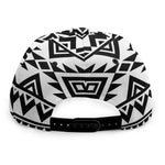 White And Black Aztec Pattern Print Snapback Cap