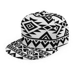 White And Black Aztec Pattern Print Snapback Cap