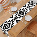 White And Black Aztec Pattern Print Table Runner