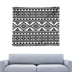 White And Black Aztec Pattern Print Tapestry