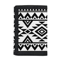 White And Black Aztec Pattern Print Trifold Wallet