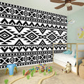 White And Black Aztec Pattern Print Wall Sticker