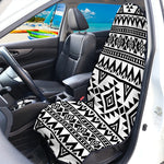 White And Black Aztec Pattern Print Waterproof Car Seat Cover