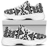 White And Black Aztec Pattern Print White Chunky Shoes