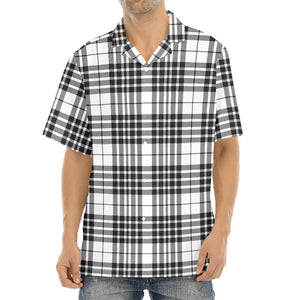 White And Black Border Tartan Print Aloha Shirt