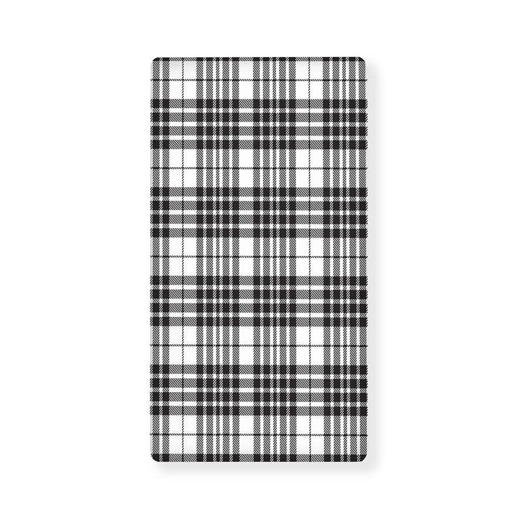 White And Black Border Tartan Print Baby Crib Sheet