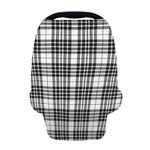 White And Black Border Tartan Print Baby Seat Cover