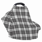 White And Black Border Tartan Print Baby Seat Cover