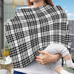 White And Black Border Tartan Print Baby Seat Cover