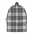 White And Black Border Tartan Print School Backpack