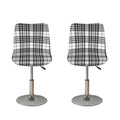 White And Black Border Tartan Print Bar Stool Covers
