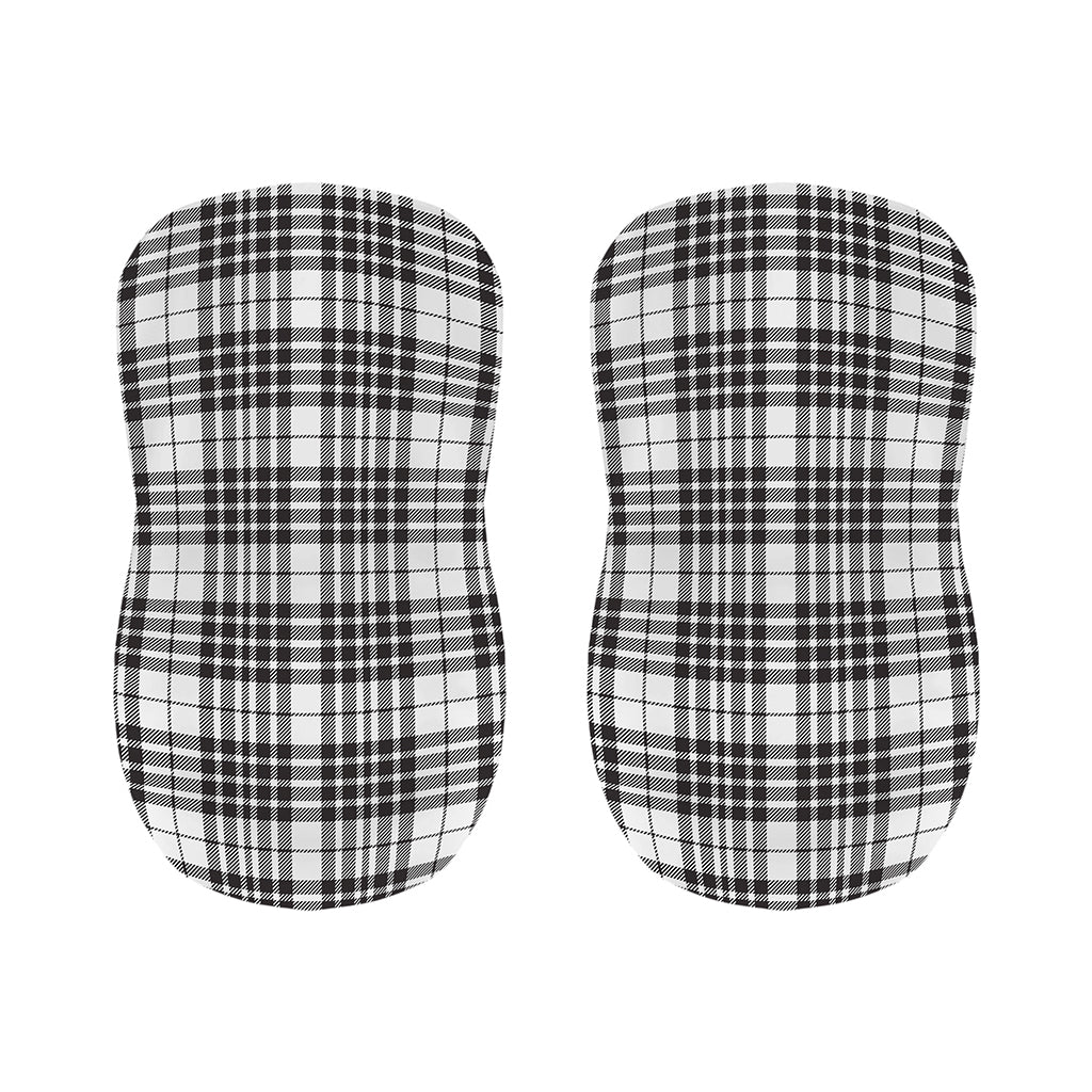 White And Black Border Tartan Print Bar Stool Covers