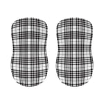 White And Black Border Tartan Print Bar Stool Covers