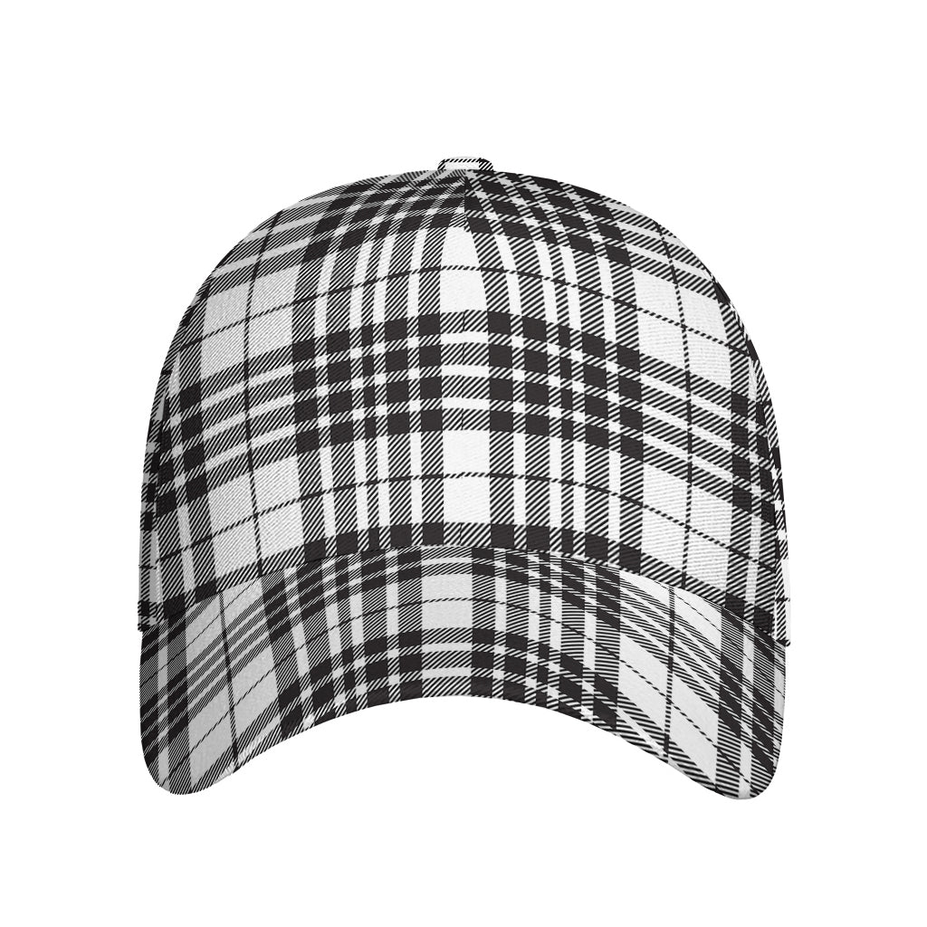White And Black Border Tartan Print Baseball Cap