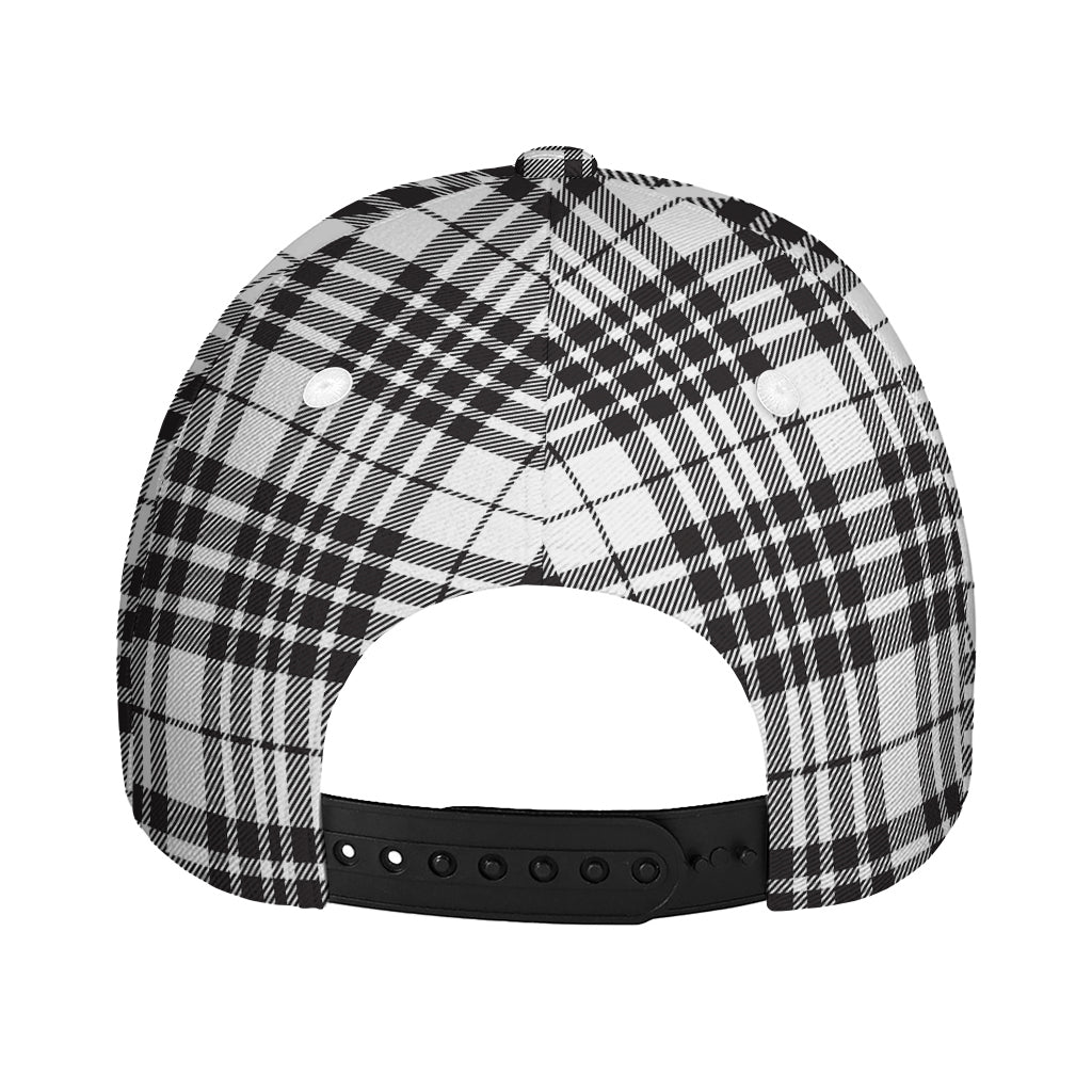 White And Black Border Tartan Print Baseball Cap