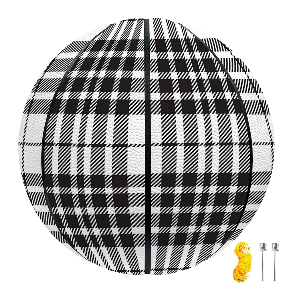 White And Black Border Tartan Print Basketball